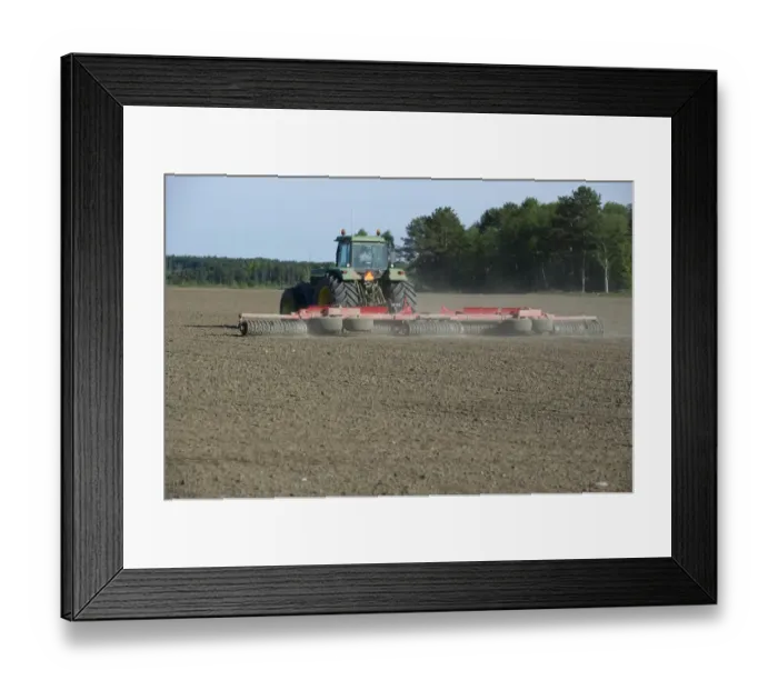 Framed Print : Tractor with rollers, rolling arable field, Tierp, Sweden, may Framed Print : Tractor with rollers, rolling arable field, Tierp, Sweden, may