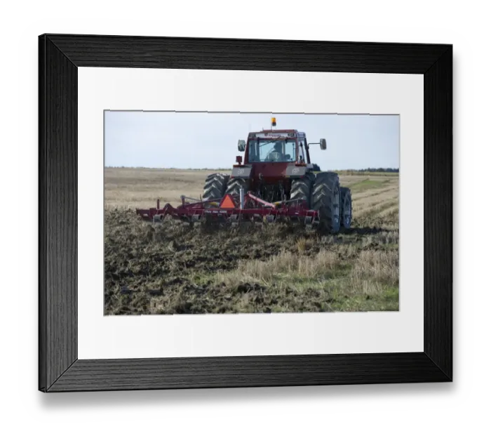 Framed Print : Fiatagri tractor with Vibro Flex 4300 cultivator, cultivating stubble field, Sweden, october Framed Print : Fiatagri tractor with Vibro Flex 4300 cultivator, cultivating stubble field, Sweden, october
