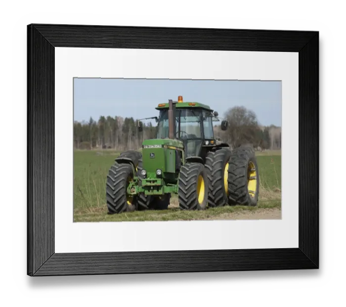 Framed Print : John Deere 4455 tractor with dual wheels, Sweden, may Framed Print : John Deere 4455 tractor with dual wheels, Sweden, may