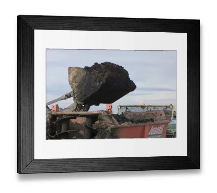 Framed Print : Loader bucket with muck, loading muck spreader, Sweden, autumn Framed Print : Loader bucket with muck, loading muck spreader, Sweden, autumn
