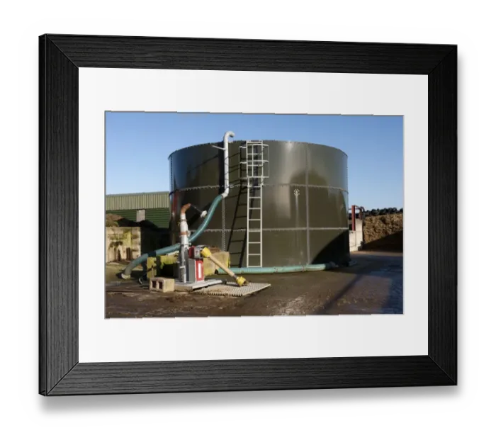 Framed Print : Slurry storage tower, with slurry stirrer attached, Cumbria, England, November Framed Print : Slurry storage tower, with slurry stirrer attached, Cumbria, England, November