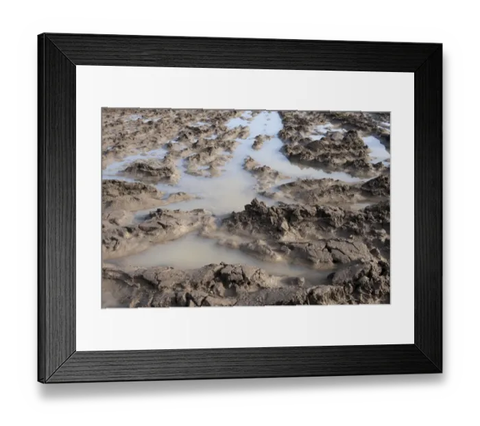 Framed Print : Ploughed arable field with extreme waterlogging, Yorkshire, England, February Framed Print : Ploughed arable field with extreme waterlogging, Yorkshire, England, February