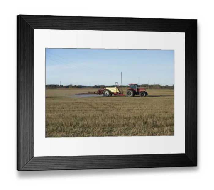 Framed Print : Case International 7140 tractor with sprayer, spraying field with Round-up, underneath overhead powerlines, Sweden Framed Print : Case International 7140 tractor with sprayer, spraying field with Round-up, underneath overhead powerlines, Sweden