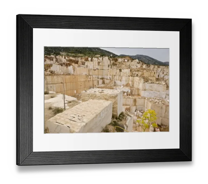Framed Print : Working marble quarry, near Orosei, Sardinia, Italy, April Framed Print : Working marble quarry, near Orosei, Sardinia, Italy, April