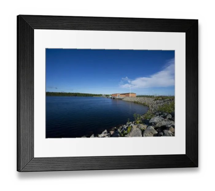 Framed Print : Hydro-electric powerstation with reservoir and dam, Ljusnan River, Ljusne, Halsingland, Norrland, Sweden, august Framed Print : Hydro-electric powerstation with reservoir and dam, Ljusnan River, Ljusne, Halsingland, Norrland, Sweden, august