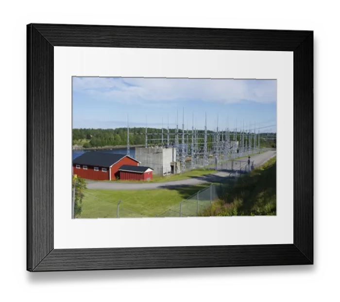 Framed Print : Hydro-electric powerstation, Ljusnan River, Ljusne, Halsingland, Norrland, Sweden, august Framed Print : Hydro-electric powerstation, Ljusnan River, Ljusne, Halsingland, Norrland, Sweden, august