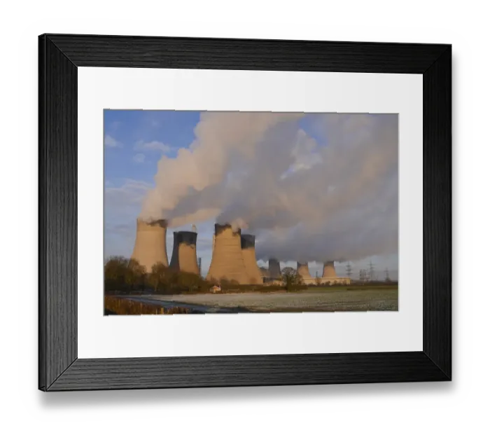 Framed Print : Cooling towers of coal-powered and 1, 300MW Combined Cycle Gas Turbine (CCGT) powerstations, West Burton Powerstations Framed Print : Cooling towers of coal-powered and 1, 300MW Combined Cycle Gas Turbine (CCGT) powerstations, West Burton Powerstations