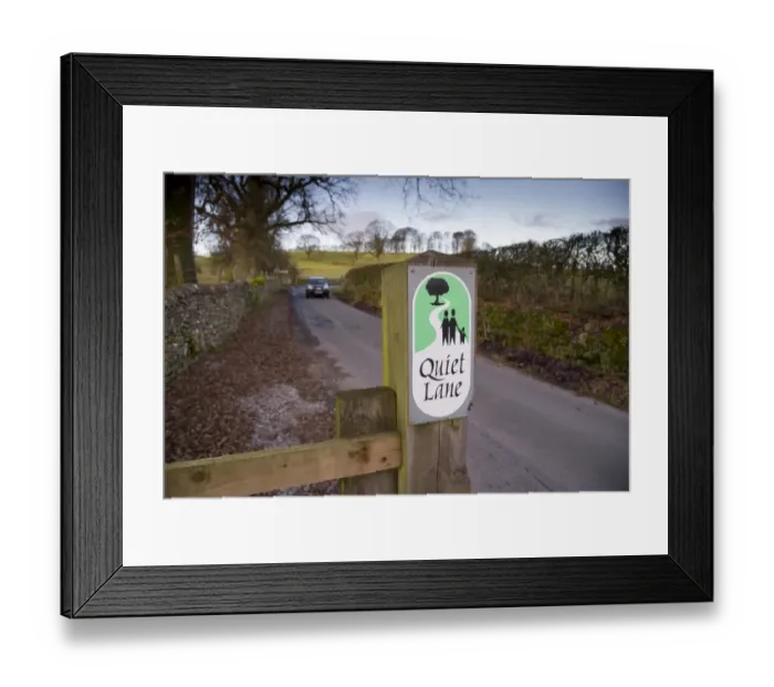 Framed Print : Quiet Lane sign beside road, near Slaidburn, Forest of Bowland, Lancashire, England, November Framed Print : Quiet Lane sign beside road, near Slaidburn, Forest of Bowland, Lancashire, England, November