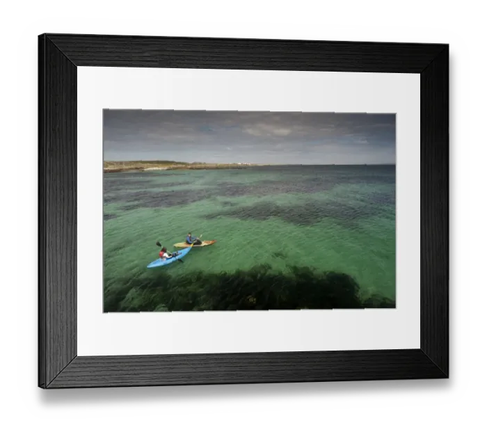 Framed Print : Two kayakers at sea, Hynish, Isle of Tiree, Inner Hebrides, Scotland, August Framed Print : Two kayakers at sea, Hynish, Isle of Tiree, Inner Hebrides, Scotland, August