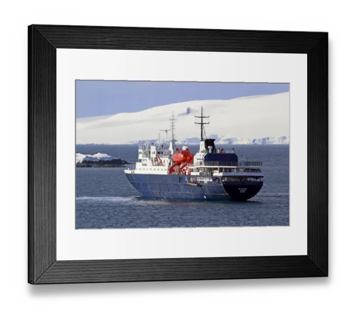 Framed Print : MV Ortelius ice-strengthened cruise ship at sea, Weddell Sea, Antarctica, November Framed Print : MV Ortelius ice-strengthened cruise ship at sea, Weddell Sea, Antarctica, November