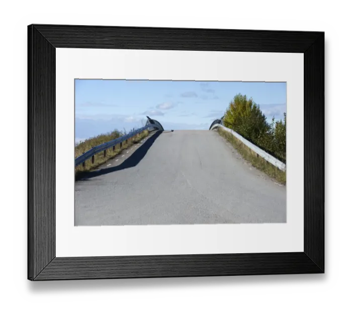 Framed Print : Road over humpback bridge, Sweden, september Framed Print : Road over humpback bridge, Sweden, september