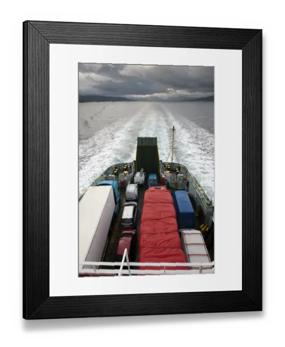 Framed Print : Vehicles on ferry boat at sea, Firth of Lorn, Argyll and Bute, Scotland, August Framed Print : Vehicles on ferry boat at sea, Firth of Lorn, Argyll and Bute, Scotland, August