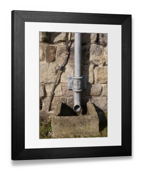 Framed Print : Lead downspout on wall of ruined 12th century Augustinian priory, Bolton Priory, Bolton Abbey Estate, Wharfedale Framed Print : Lead downspout on wall of ruined 12th century Augustinian priory, Bolton Priory, Bolton Abbey Estate, Wharfedale
