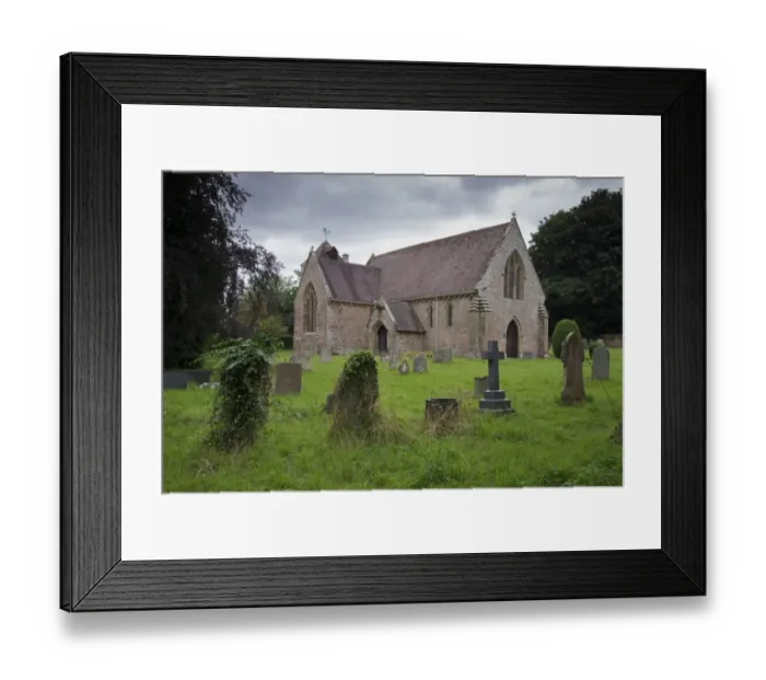 Framed Print : Churchyard and 13th century Anglican parish church, St. Marys Church, Acton Burnell, Shropshire, England, August Framed Print : Churchyard and 13th century Anglican parish church, St. Marys Church, Acton Burnell, Shropshire, England, August