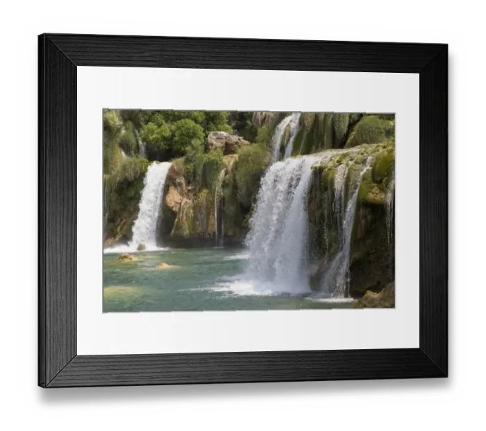 Framed Print : View of river and waterfalls, Krka River, Krka N. P. Dalmatia, Croatia, July Framed Print : View of river and waterfalls, Krka River, Krka N. P. Dalmatia, Croatia, July
