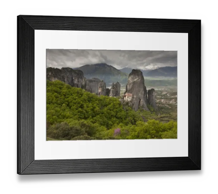Framed Print : View of ancient monastery, on conglomerate pinnacles and cliffs, World Heritage Site, Roussanou Monastery, Meteora Framed Print : View of ancient monastery, on conglomerate pinnacles and cliffs, World Heritage Site, Roussanou Monastery, Meteora