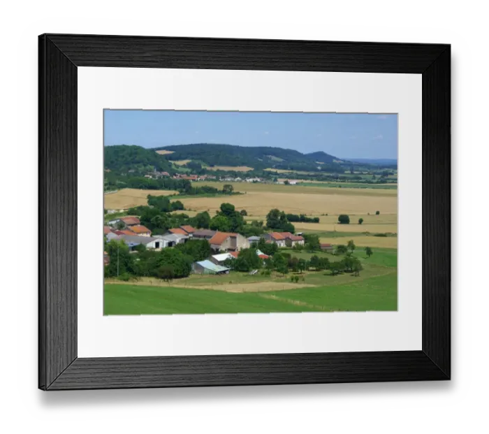 Framed Print : View of farm buildings and farmland, Apremont-la-Foret, Meuse Department, Lorraine, France, July Framed Print : View of farm buildings and farmland, Apremont-la-Foret, Meuse Department, Lorraine, France, July