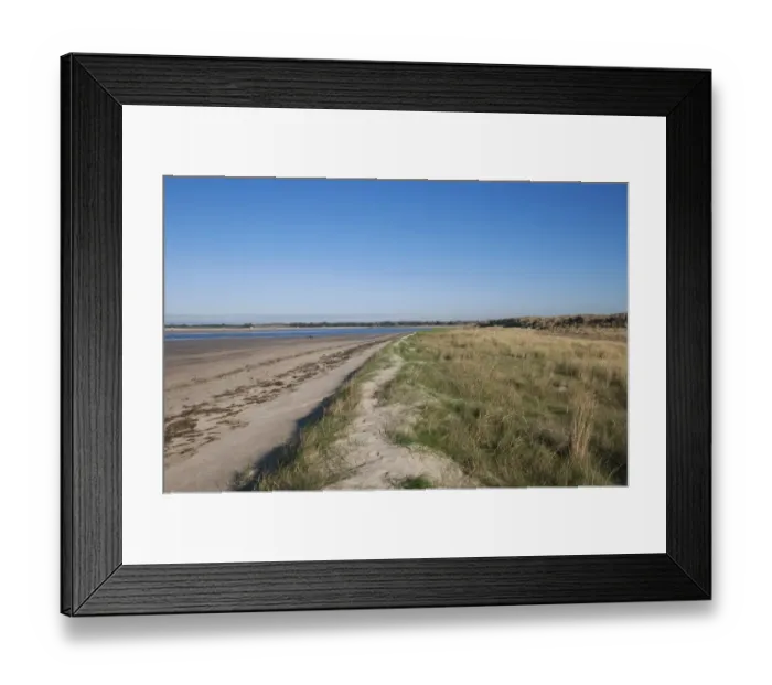 Framed Print : View of sand dunes and beach habitat, Montmartin-sur-mer, Manche, Normandy, France, December Framed Print : View of sand dunes and beach habitat, Montmartin-sur-mer, Manche, Normandy, France, December