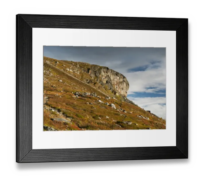 Framed Print : View of cliffs at summit of fell, Saana Fell, Kilpisjarvi, Enontekio, Lapland, Finland, September Framed Print : View of cliffs at summit of fell, Saana Fell, Kilpisjarvi, Enontekio, Lapland, Finland, September