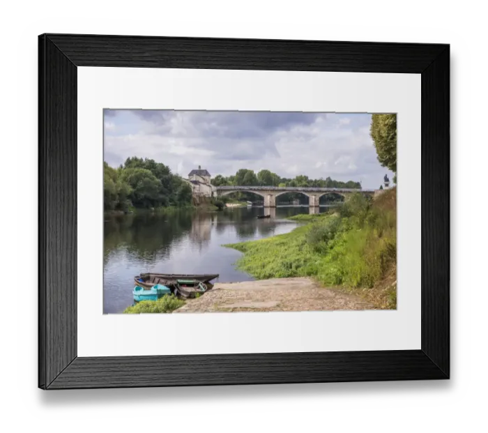 Framed Print : View of river and bridge, Vienne River, Chinon, Indre-et-Loire, Central France, September Framed Print : View of river and bridge, Vienne River, Chinon, Indre-et-Loire, Central France, September