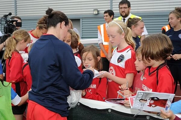 Natalia Pablos Sanchon Signs Autographs at Women's Super League Match between Bristol Academy and Manchester City