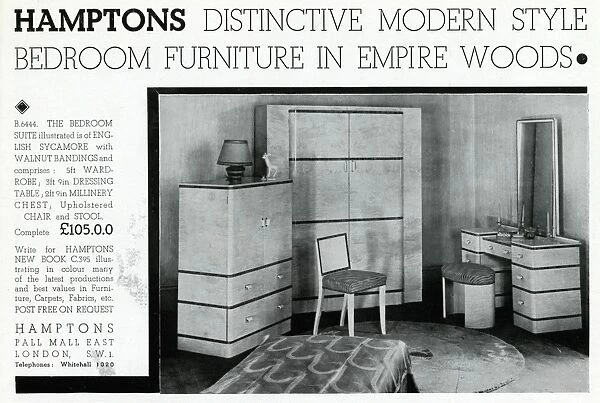 Advert for Hamptons bedroom suite 1935