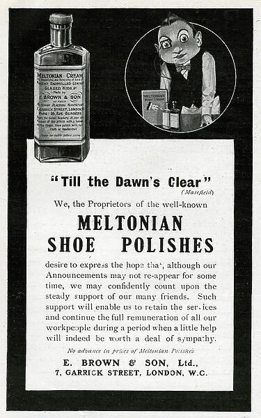 Advertisement for Meltonian Shoe Polishes