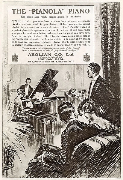 Advert for Pianola Piano 1919