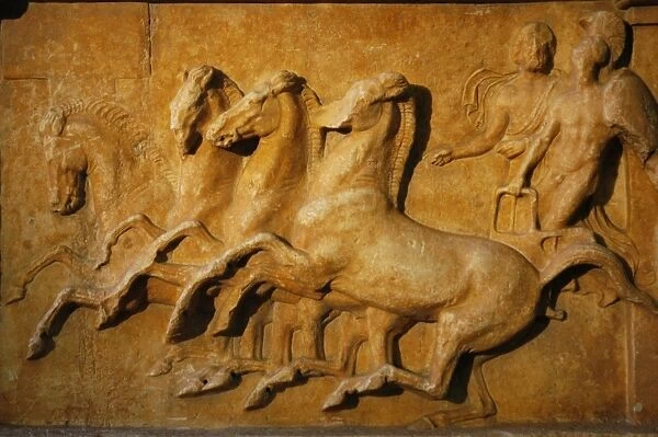 Amphiaraus in a chariot race. 4th century BC. Greece