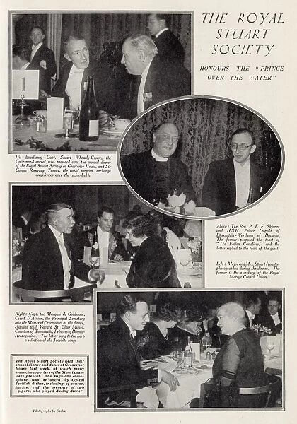 Annual dinner of the Royal Stuart Society at the Grosvenor House Hotel. Date: 1932