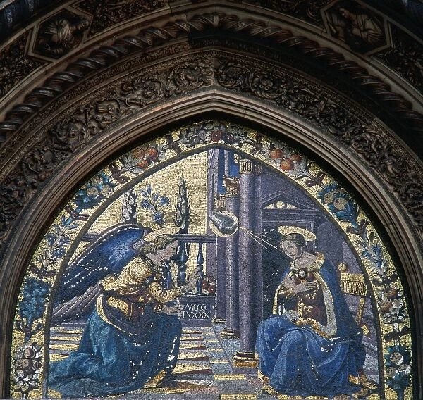 Annunciation. Mosaic. Florence Cathedral. Italy