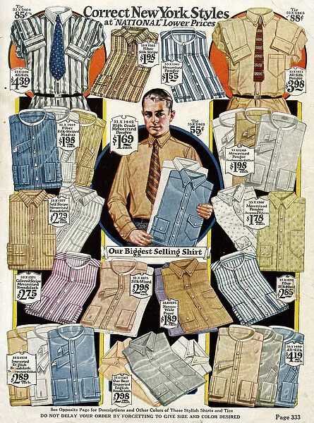 Assortment of mens shirts 1924