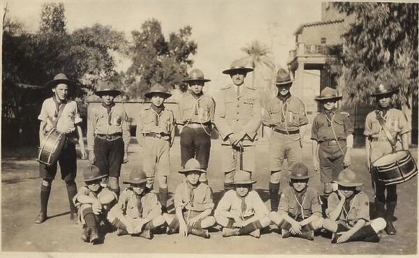 Boy scouts and leader of 1st Cairo Troop, Egypt