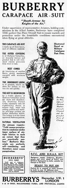 Burberry carapace air suit, WW1