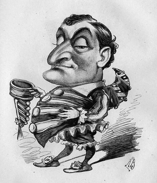 Caricature of David James, English comic actor