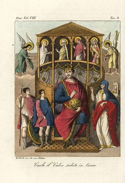 Charles the Bald, Carolingian Emperor, on his throne