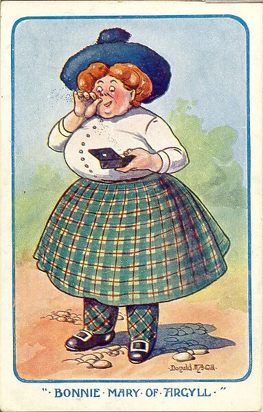 Comic postcard, Bonnie Mary of Argyll Date: 20th century