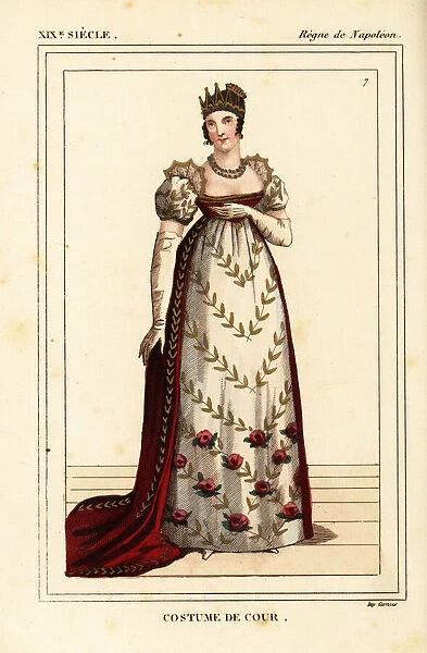 Costume of a female courtier, French Napoleonic era