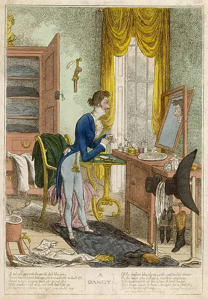 A dandy at his dressing table, 1818