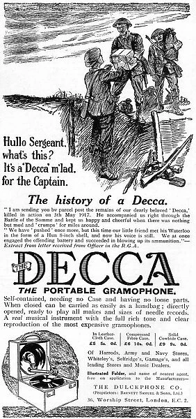 Decca gramophone advertisement, 1917