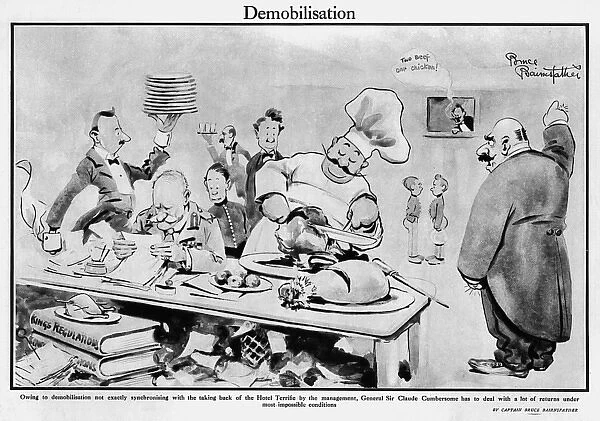 Demobilisation by Captain Bruce Bairnsfather, WW1 cartoon