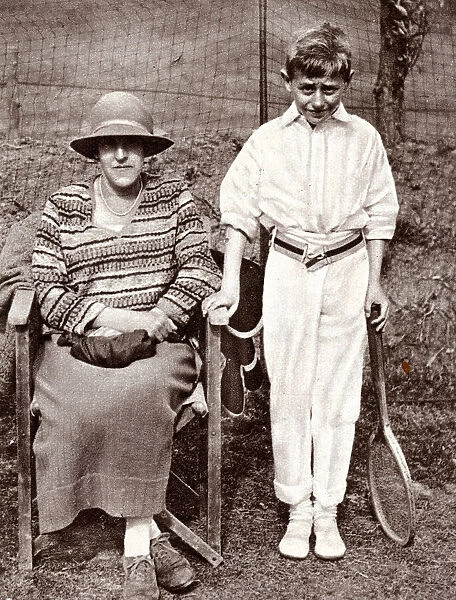 Dorothea Lambert Chambers and son Graham at Frinton