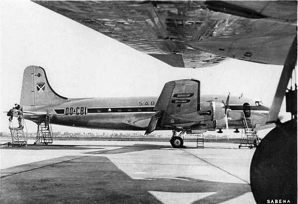 Douglas DC-4 OO-CBI of Sabena at Brussels Airport
