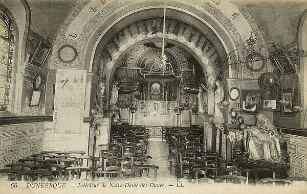 Dunkirk, France - interior of Notre Dame des Dunes Church