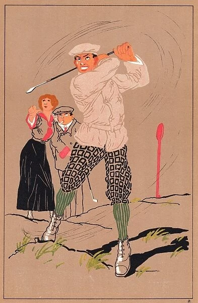 Edwardian golfer and observers