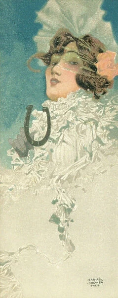 Elegant woman with horseshoe