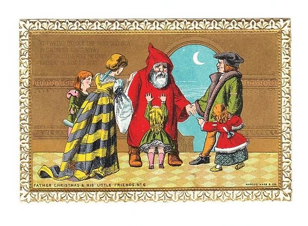 Father Christmas on a medieval style Christmas card