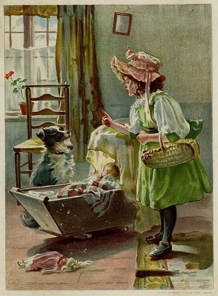 Girl  /  Dog in Charge 1894