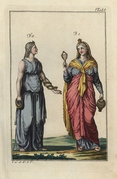 Goddess Isis with sacred sistrum rattle