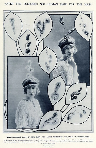 Headdresses made from human hair! 1914